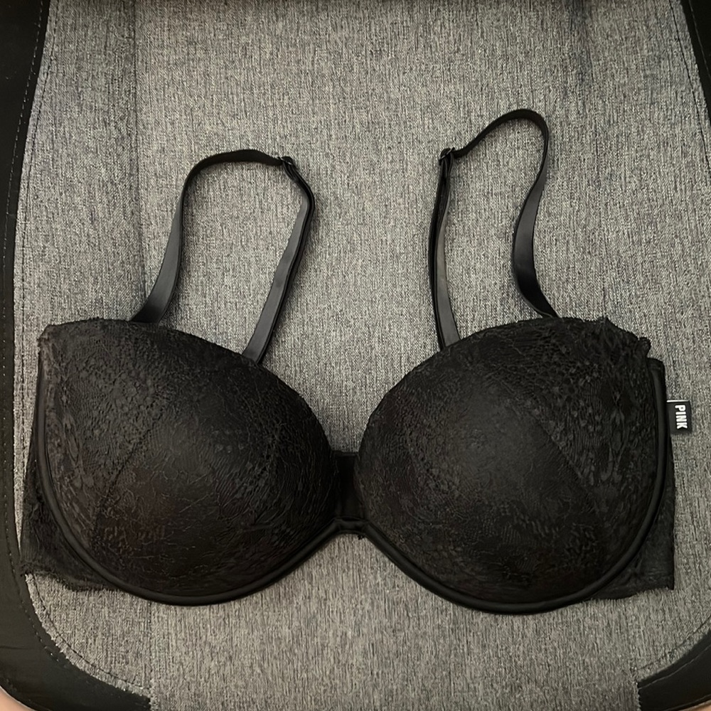 PINK NWOT black push up bra